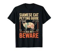 Siamese Cat Petting Guide Yes No Beware T-Shirt