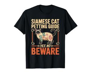 Siamese Cat Petting Guide Yes No Beware T-Shirt