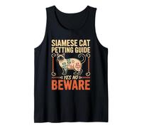 Siamese Cat Petting Guide Yes No Beware Tank Top