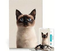 Siamese Cat Portrait 1000 Piece Jigsaws for Teenagers Mind Exercise Toy Mental Relax Design Assembly Santa Wish List 38x52cm
