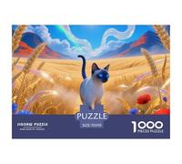 Siamese Cat Puzzles 1000 Pieces for Adults Beautiful Decoration Puzzle Cute Pet Cat Puzzles for Adults Fun Present & Activity for Home70x50cm/1000pcs