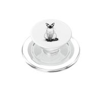 Siamese Cat Scribble Art Elegant Feline Sketch PopSockets PopGrip for MagSafe