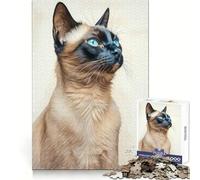 Siamese Cat Sketch 1000 Piece Jigsaw Puzzles for Teenagers Cognitive Toy Slow Enjoy Premium Edge Santa Wish Pick 38x26cm