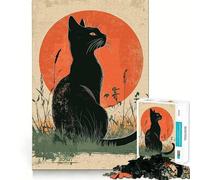 Siamese Cat Sunset Adults Puzzles 1000 Piece Jigsaws Strengthen Memory Quiet Calm Clean Edge Art Collectible 50x75cm