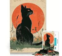 Siamese Cat Sunset Jigsaw Puzzle 1000 Piece for Teenagers Clear Logic Toy Easy Leisure Perfect Cut Birthday Gift 38x26cm