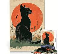 Siamese Cat Sunset Jigsaw Puzzle 1000 Piece for Teenagers Clear Logic Toy Easy Leisure Perfect Cut Birthday Gift 38x26cm