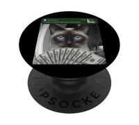 Siamese Cat There Is Motion At Your Front Door Silly PopSockets Adhesive PopGrip