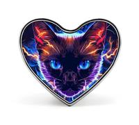 Siamese Cat Thunder Funny Lapel Pins Heart Button Brooch Badge Pin Hat Clothes Bag Jewelry for Men Women