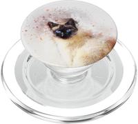 Siamese Cat Watercolor Pastel Cute Blue Eyes Cute Feline PopSockets PopGrip for MagSafe