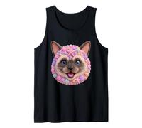 Siamese Cat with Seashells Beach Shells Cute Kitten Summer Tank Top