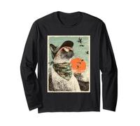 Siamese Cat with Sunglasses Duck Hunting Hunter Retro Sunset Long Sleeve T-Shirt