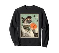 Siamese Cat with Sunglasses Duck Hunting Hunter Retro Sunset Sweatshirt
