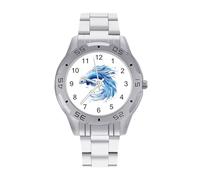 Siamese Fighting Betta Fish Men's Watches Stainless Steel Watch Strap Analog Quartz Watch Business Wristwatches