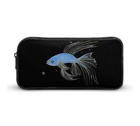 Siamese Fighting Fish Pencil Case Durable Pen Pouch Organizer Portable Stationery Pen Bag Makeup Bag