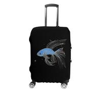 Siamese Fighting Fish Travel Luggage Cover Washable Suitcase Cover Baggage Protector Covers for Women Men M