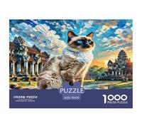Siamese Kitten 1000 Pieces Animal Jigsaw Puzzles with Paper Art Creativity & Gift Giving for Adults And Kids Age 12 Years Up Stunning Puzzle 70x50cm/1000pcs