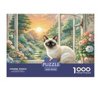 Siamese Kitten Cat 1000 Piece Puzzle For Adults And Kids Pet Animal Whimsical Challenge Colourful Educational Games 100% Recycled Cardboard 70x50cm/1000pcs