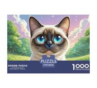 Siamese Kitten Cat 1000 Piece Puzzle For Adults And Kids Pet Animal Whimsical Challenge Perfect for Relaxation Educational Games 38x26cm/1000pcs