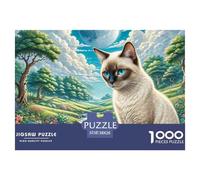 Siamese Kitten Cat 1000 Piece Puzzles Age 14+ for Adults Pet Animal Whimsical Challenge Colourful Creativity Gift Giving 100% Recycled Cardboard Jumbo 38x26cm/1000pcs