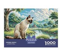 Siamese Kitten Cat 1000 Pieces Jigsaw Puzzles Age 12+ for Adults Pet Animal Whimsical Challenge Perfect for Relaxation Home Decoration 70x50cm/1000pcs