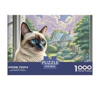 Siamese Kitten Cat 1000 Pieces Jigsaw Puzzles Age 12+ for Adults Pet Animal Whimsical Challenge Perfect for Relaxation Fully Interlocking 38x26cm/1000pcs