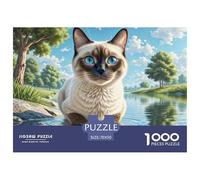 Siamese Kitten Cat 1000 Pieces Puzzle for Adults And Children Pet Animal Whimsical Challenge Colourful Educational Games 70x50cm/1000pcs