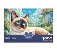Siamese Kitten Cat 1000 Pieces Puzzle for Adults And Children Pet Animal Whimsical Challenge Colourful Educational Games 38x26cm/1000pcs