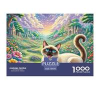 Siamese Kitten Cat Puzzles 1000 Pieces Age 14+ for Adults Pet Animal Whimsical Challenge Perfect for Relaxation Home Decoration 100% Recycled Cardboard 70x50cm/1000pcs