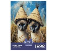 Siamese Kitten Jigsaw Puzzles for Adults Challenging Puzzle Games The Impossible Challenge 1000 Pieces Difficult Hard Jigsaw Puzzles for Man And Woman with Letters on Back 38x26cm/1000pcs