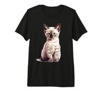 Siamese Kitten Sketch Drawing Art Cat Lover Premium T-Shirt