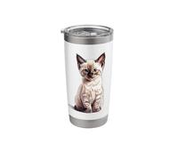 Siamese Kitten Sketch Drawing Art Cat Lover Stainless Steel Insulated Tumbler