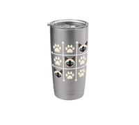 Siamese Paws Grid Game Meezer Cat Stainless Steel Insulated Tumbler