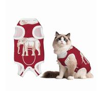 Siamese Sovereignty Flag Dog Surgery Suit Recovery Suit, 100% Cotton Breathable Full Body Dog & Cat Surgical Suit with Cute Prints, Male & Female Pets Medium