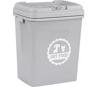 SIAMK COLLECTION 40Litre & 15KG Airtight Pet Food Storage Box Plastic Container Flip Top Locking System Birds Pet Dog Cat Animal Dry Feed Bin Grey