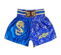 SIAMKICK Classic Muay Thai Shorts for Men Women Boxing Kickboxing High Grade MMA Fight Clothing Training Workout Trunks, Blue Dragon, L