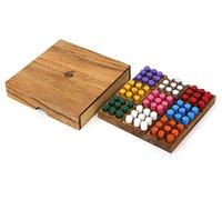 SiamMandalay Deluxe Wood Colored Sudoku Board (Travel Set): Handmade & Organic Traditional Wooden Color Matching Game for Adults from with SM Gift Box(Pictured)