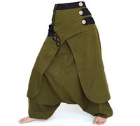 Siamrose Harem Pants Women Men Boho Hippie Baggy Pants, One Size - Green -
