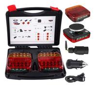 SIAMZYWV Wireless Trailer Lights,2025 New LED Magnetic Towing Tail Light Wireless LED Trailer Light Kit,Rechargeable Towing Light Kit with Powerful Suction Base for Trucks, Boat, RV, Vehicle