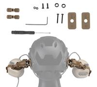 SIANKO Airsoft Paintball Tactical Helmet Rail Mount Headset Earmuffs Adapter Bracket,360° Rotation Side Suspension Support For Ops Core ARC & M-LOK Guide (Tan)