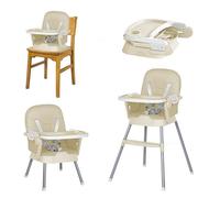 Sianldcone High Chair with Three Modes, High Chairs for Babies and Toddlers, Baby Highchair with Non-Slip Pedal, Adjustable and Easy to Fold Highchairs (8123 Beige)