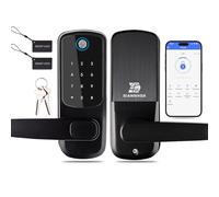 SIANNHOA Smart Lock-Keyless Entry Door Lock with Fingerprint Sensor, Keypad, Door Handle, Built-in WiFi Deadbolt - Home Security Electronic Smart Locks for Front Door, Smart Passcode Lock…