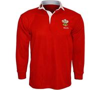 Sians Fashions Baby Wales Rugby Shirt Long Sleeved Kids Junier Walesh Sports Top with Embroidered Chest Logo (3-6 Months, Red)