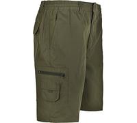 Sians Fashions Mens Cargo Combat Shorts with Multi Pockets Elasticated Waist Small to 5XL (Large, Olive)