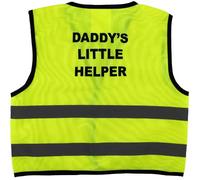Sians Fashions Unisex Childs Hi Vis Vest Kids High Visibility Waistcoat With Daddy's Little Helper Writing At the Back (XS (27" Chest), Yellow Hi Vis)