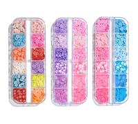 SIAOBIULYG 3 Boxes Colorful Candy Fruit Flower Slices Charms 3D Polymer Slices Charm Mini Clay Slices Charms Resin Charm for Nail Art DIY Crafts Mobile Phone Cases Mirrors Necklaces Hair Clips