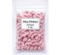 SiarFrozen Large Pinky Mice 2-3g (25 Count) - Premium Frozen Feeder Pinkies for Hatchling Snakes, Baby Reptiles & Raptors