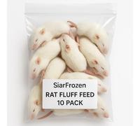 SiarFrozen Rat Fluff Feed - 10 Pack | Small Frozen Food for Snakes, Reptiles & Birds of Prey | Clean, Consistent & Well-Prepared