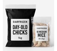 SiarFrozen Raw Feeding Bundle - 1kg Day-Old Chicks + 10 Medium Mice (16-25g) - Natural Whole Prey for Dogs, Cats, Ferrets & Reptiles - High Protein, Grain Free