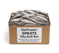 SiarFrozen™ Sprats 10kg Bulk Box - Whole Raw Fish - Raw Dog & Cat Food - High in Omega-3 - BARF/Natural Feeding Size 8-11cm