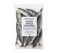 SiarFrozen™ Whole Mackerel 1kg - Fresh Frozen 20-30cm Fish - Raw Dog & Cat Food - Omega-3 Rich BARF Diet